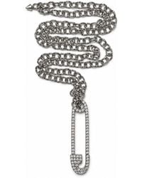 Jagged Halo Jewelry - Safety Pin Pendant Long Chain Necklace Plated Stainless Steel - Lyst