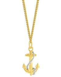 True Rocks - 2 Tone 18Kt Plated & Sterling Mini Anchor Pendant - Lyst