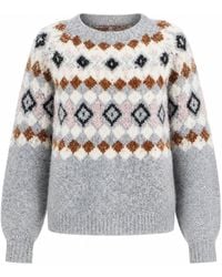 Yumi' - Fairisle Wool Blend Relaxed Jumper - Lyst