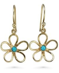 Isla Silver - Flower With Drop Earrings - Lyst