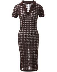 Fully Fashioning - Kendall Crotchet Knit Mini Dress - Lyst