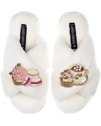 Laines London - Neutrals Classic Laines Slippers With Mother's Day Macaroon Brooches - Lyst