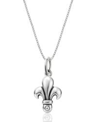 Unaloe - Sterling Fleur De Lis Necklace For – Florentine Lily Symbol Pendant Fine Jewellery - Lyst