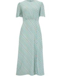 Sugarhill - Kay Midi Tea Dress Off, Multi, Garden Waves - Lyst
