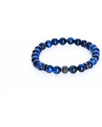 Addicted - Creativity Handcrafted Sterling Bracelet With Tiger's Eye Stones & Zircons - Lyst