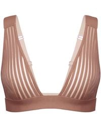 MONIQUE MORIN LINGERIE - Vertigo V Neck Bralette Mushroom - Lyst