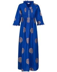 At Last - Cotton Annabel Maxi Dress In Marrakesh & Gold - Lyst