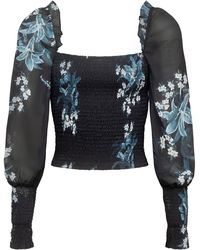 Urban Touch - Long Sleeve Floral Print Bodycon Top - Lyst