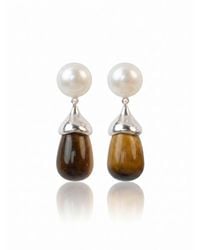 VIEA - Solis Pearl Drop Earrings - Lyst