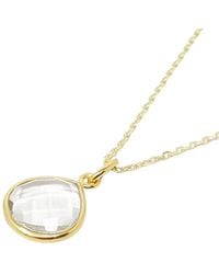 Harfi - Topaz Charm April Birthstone Plated Necklace - Lyst