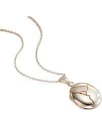 Posh Totty Designs - Sterling Kintsugi Oval Locket Necklace - Lyst