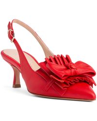Beautiisoles by Robyn Shreiber Made in Italy - Fiorella Leather Valentine Pump Elegant Work & Evening Party Medium Kitten Heel Slingback - Lyst