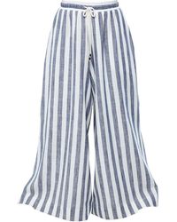 Metamorph - Striped Linen Palazzo Pants - Lyst