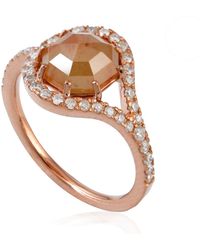 Artisan - 18k Rose Gold Ice Diamond Ring Handmade Jewelry - Lyst