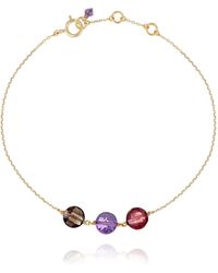 Perle de Lune Trio Pastille Bracelet Amethyst, Red Garnet, Smoky Quartz - Multicolour