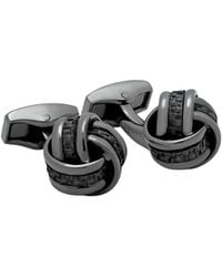 Tateossian - Carbon Knot Cufflinks With Gunmetal Plated & Carbon Fibre - Lyst