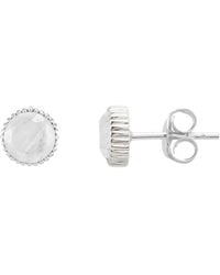Auree - Barcelona Silver June Birthstone Stud Earrings Moonstone - Lyst