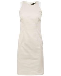 Conquista - Neutrals Sand Colour Sleeveless Dress With Contrast Detail - Lyst