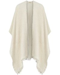 Zhenabia - Neutrals Waffle Poncho - Lyst