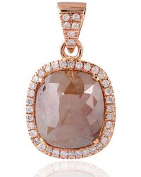 Artisan - 18k Rose Gold In Pave Natural Ice Diamond Designer Charm Pendant - Lyst