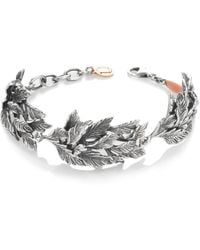 Unaloe - Sterling Leaf Bracelet With Botanical Design – Handmade Italian Jewelry - Lyst