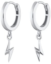 Scream Pretty - Lightning Bolt Charm Hoop Earrings - Lyst