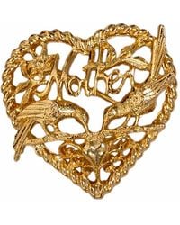 Caramel Vintage Jewellery - Exclusive Vintage Mother's Day Plated Heart Brooch - Lyst