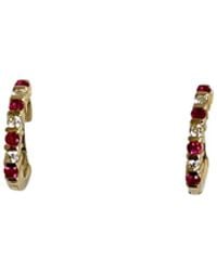 Jewelbird - Ruby And Diamond Huggie Earrings - Lyst