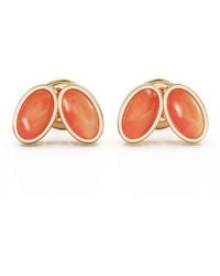 Linda Fiore - You & Me Baby Vermeil Earrings With Carnelian - Lyst
