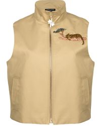 House of Laines London - Neutrals Laines Couture Hand Embellished Leopard Cropped Trench Gilet - Lyst