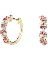 Juvetti - Starry Huggie Earrings Set With Sapphire & Diamond - Lyst