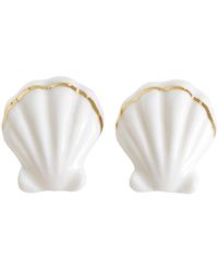 POPORCELAIN - Porcelain Clam Shell Statement Stud Earrings - Lyst