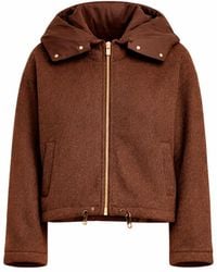 Tantra Spain Sl - Short Wool Coat With Detachable Hood And Padded Collar - Lyst