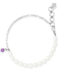 Dower & Hall - Luna Pearl & Amethyst Charm Bracelet - Lyst