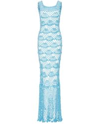 Andreeva - Aqua Shell Handmade Maxi Crochet Dress - Lyst
