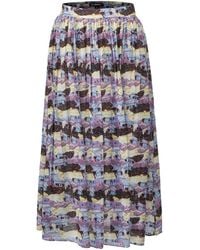 Smart and Joy - Abstract Print Flared Midi Skirt - Lyst