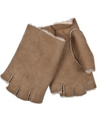 Owen Barry - Neutrals Sheepskin Gloves Mojabe Oatmeal Fingerless Gloves - Lyst