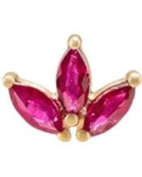 LINYA JEWELLERY - Real Lotus Tragus, Flower Piercing, Drop Stone Piercing, Screw Back Climber Earrings, Cartilage Moissanite Earrings - Lyst