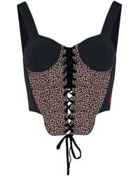 Pcfg - Neutrals Free Heaven Leopard Corset Top - Lyst