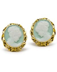 Vintouch Italy - Plated Mini Cameo Stud Earrings - Lyst