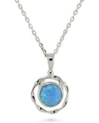 Isla Silver - Dainty Sterling Round Opal Necklace - Lyst
