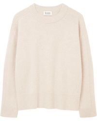 Loop Cashmere - Neutrals Cashmere Longline Crew Neck Sweater - Lyst