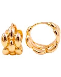 1610Istanbul - Texture Hoop Earrings - Lyst