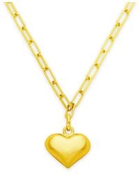 Seven Saints - Puffy Heart Paperclip Chain Necklace, Over Sterling - Lyst