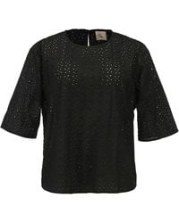 Smart and Joy - Eyelet Cotton Lace Loose Blouse - Lyst