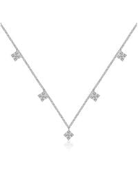 Genevieve Collection - 18K Rhombus Shape Diamond Necklace Choker - Lyst