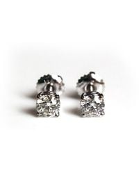 VicStoneNYC Fine Jewelry - Platinum Natural Diamond Stud Earrings - Lyst