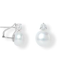 Pearls of the Orient Online - Stella Cultured Freshwater Pearl & Cubic Zirconia Stud Earrings Set - Lyst