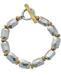 Loni Paul Jewelry - Mixed Metal Rectangle Bead Bracelet - Lyst
