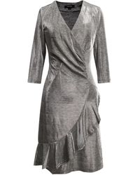 Smart and Joy - Cross-Heart Fit-And-Flare Tiered Ruffle Shiny Dress - Lyst